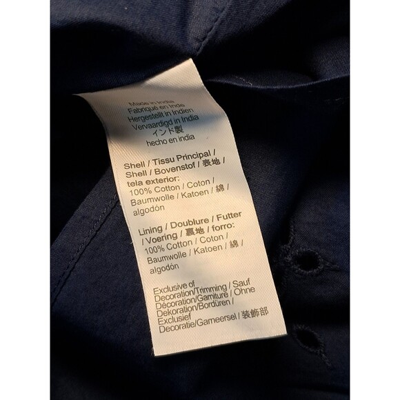 J.Crew Eyelet Midi Dress Antique Navy Blue Sleeveless CI223 Size 16 NWT - Picture 9 of 10